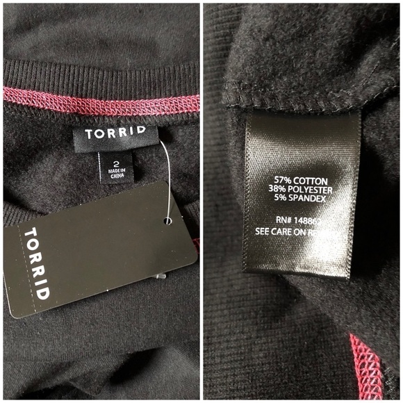 NWT TORRID Drop Shoulder Sweatshirt Soft Fleece Size 2X - Picture 8 of 8